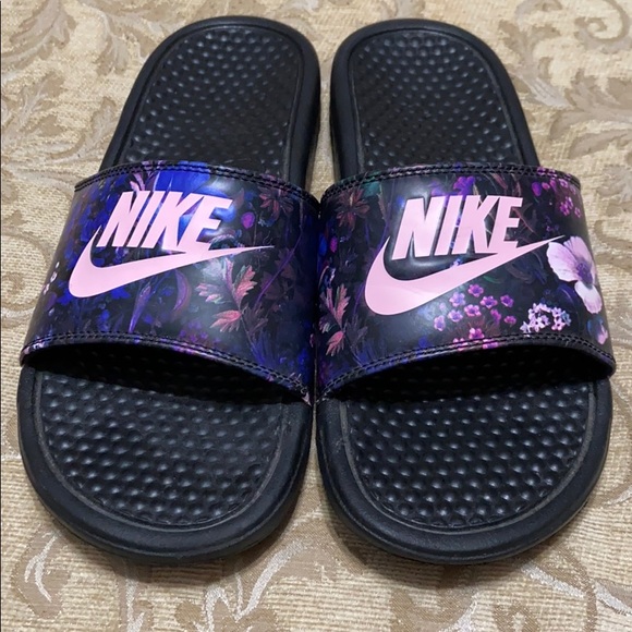 nike floral slides